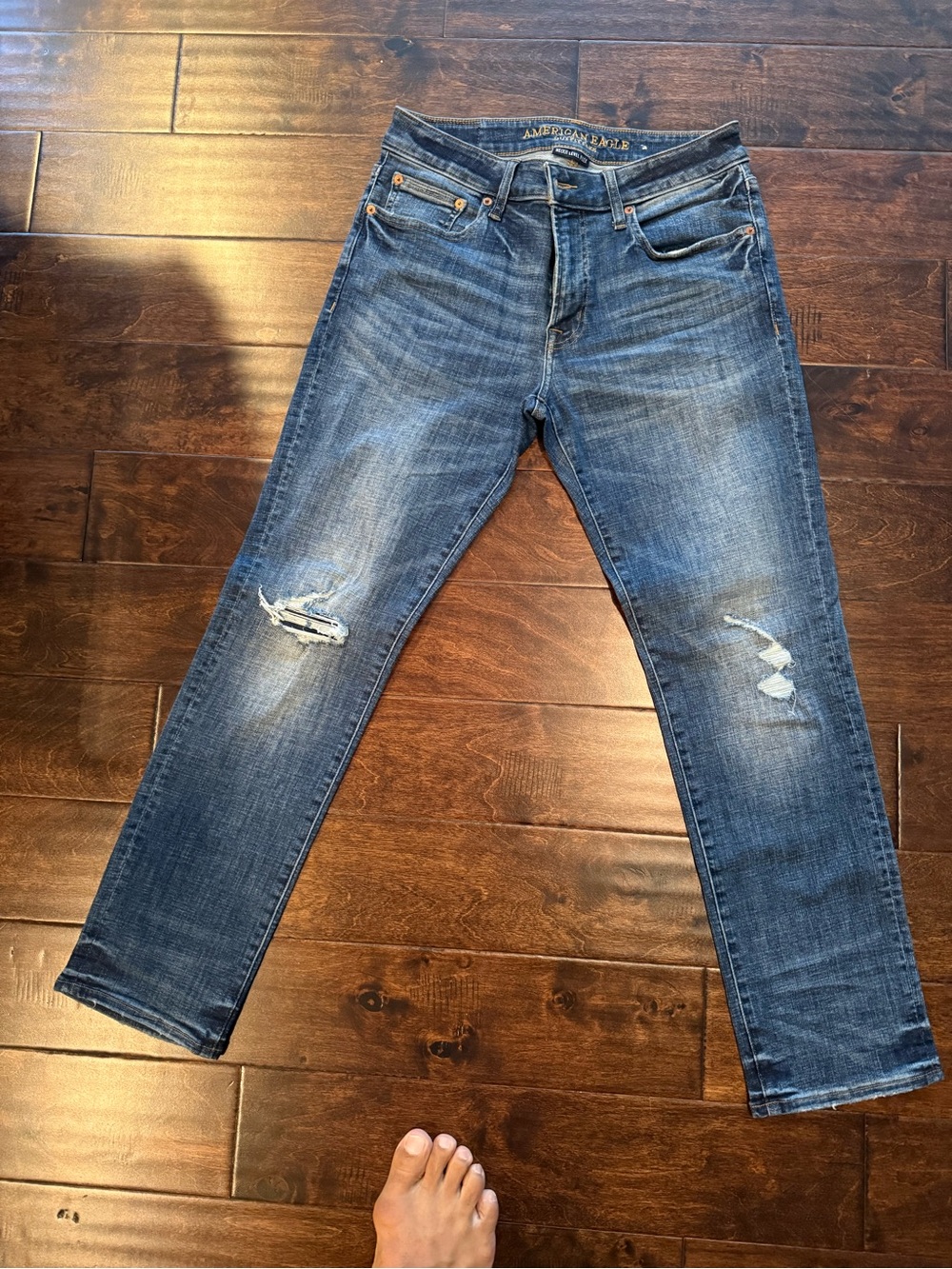 American Eagle Outfitters Slim Distressed Blue Jeans